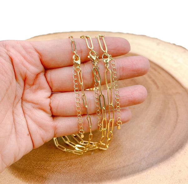 14K Gold Filled Rectangle Paperclip Necklace