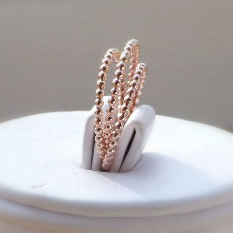 Stretch Rings - 14K Rose Gold-Filled, 2mm, 3mm and 4mm bead size