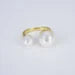 18K Gold Open Adjustable Freshwater Pearl Ring