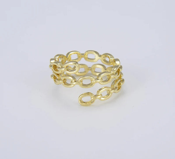 18K Gold Filled Adjustable Chain Ring