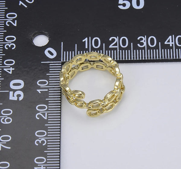 18K Gold Filled Adjustable Chain Ring