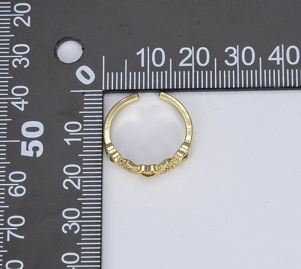 18K Gold Filled Adjustable Heart Ring
