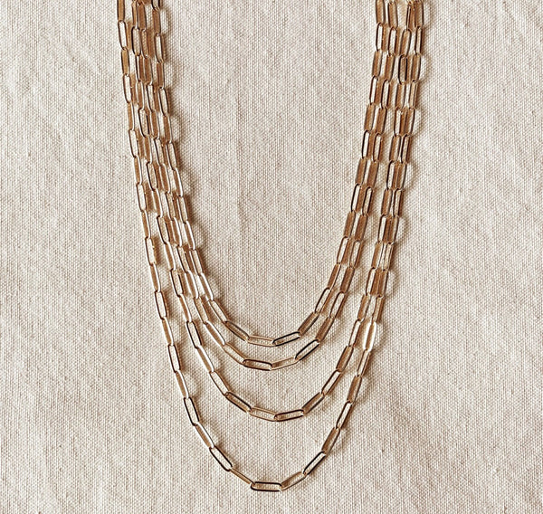 18K Gold Filled Classic Paperclip Necklace