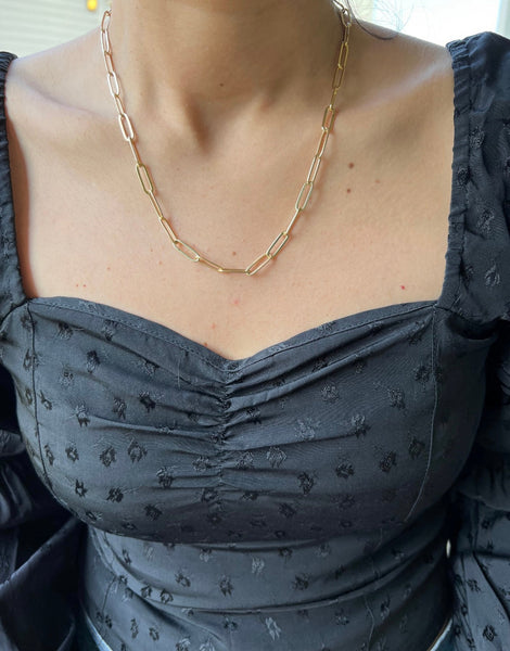 18K Gold Filled Classic Paperclip Necklace