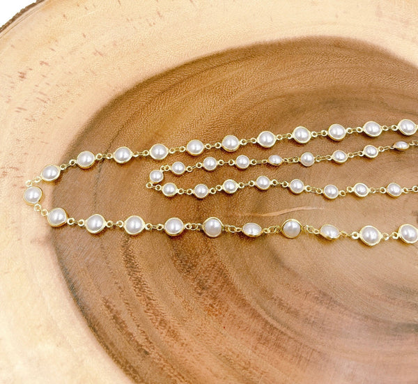 18K Gold Filled Freshwater White Pearl bracelet