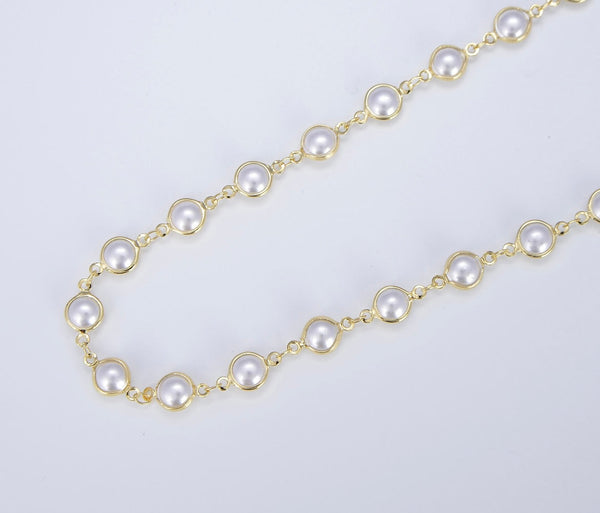18K Gold Filled Freshwater White Pearl bracelet