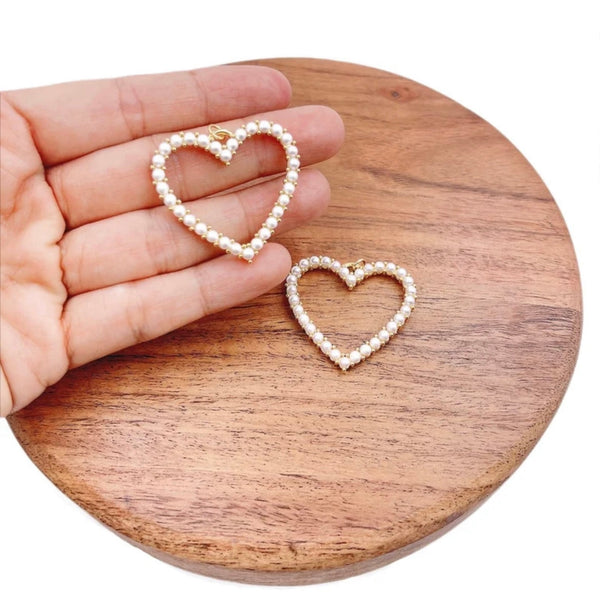 18K Gold Filled Hollow Heart Pearl Pendant