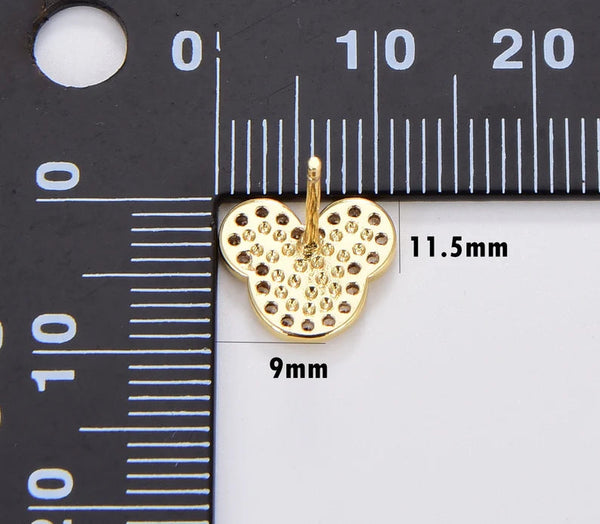 18K Gold Filled Mickey Mouse Stud Earrings, Disney CZ Studs