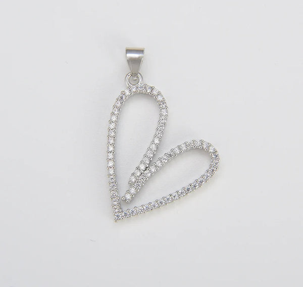 18K Gold Filled or Sterling Silver Large Heart Shape Pendant