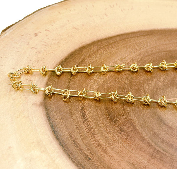 18K Gold Filled Rolo Stadium Cable Paperclip Necklace