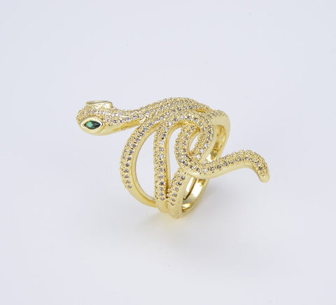18K Gold Filled Adjustable Serpent Ring