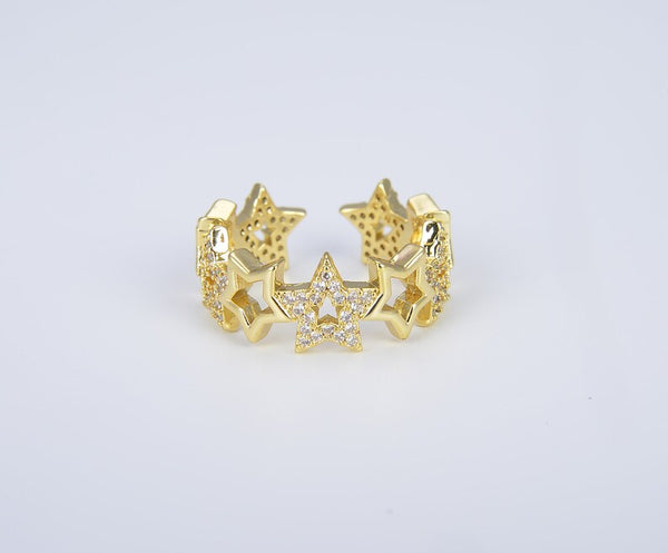 18K Gold Filled Adjustable Star Ring