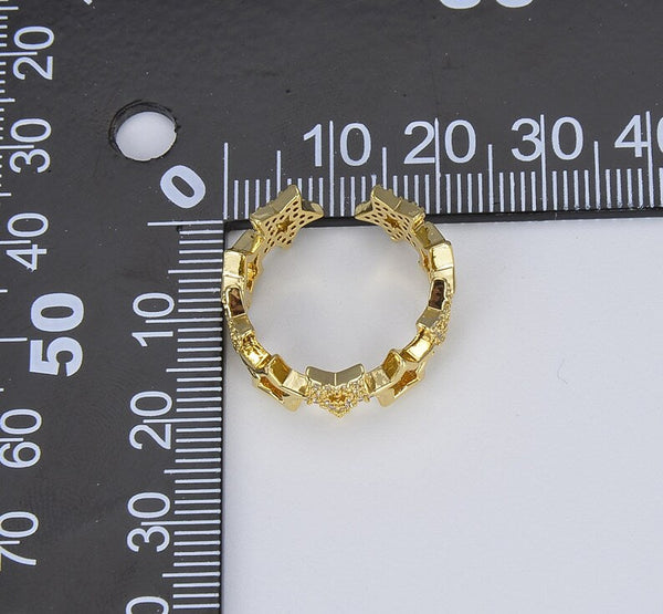 18K Gold Filled Adjustable Star Ring