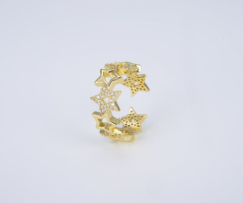 18K Gold Filled Adjustable Star Ring
