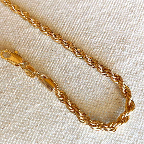 18k Gold Filled Rope Bracelet