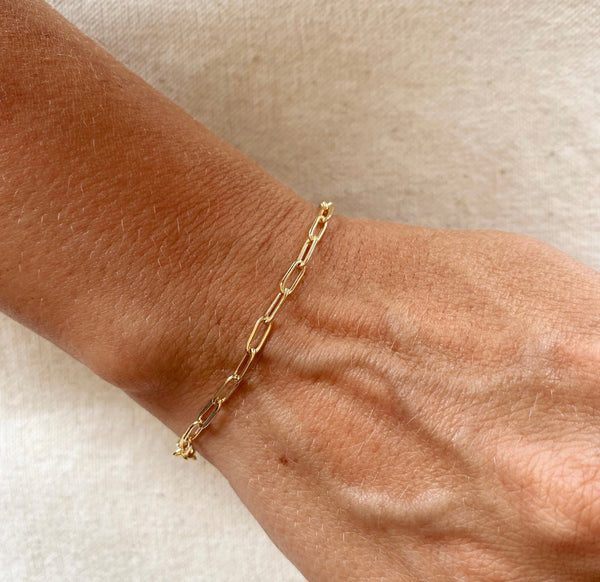 18k Gold Filled Short Link Paperclip Bracelet