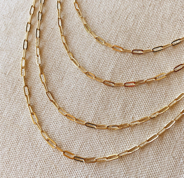 18K Gold Filled Short Link Paperclip Necklace