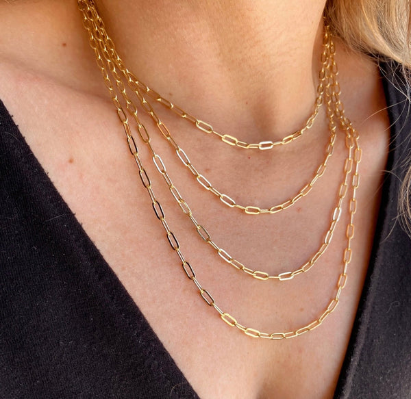 18K Gold Filled Short Link Paperclip Necklace