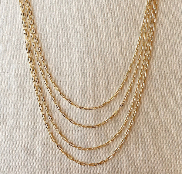 18K Gold Filled Short Link Paperclip Necklace