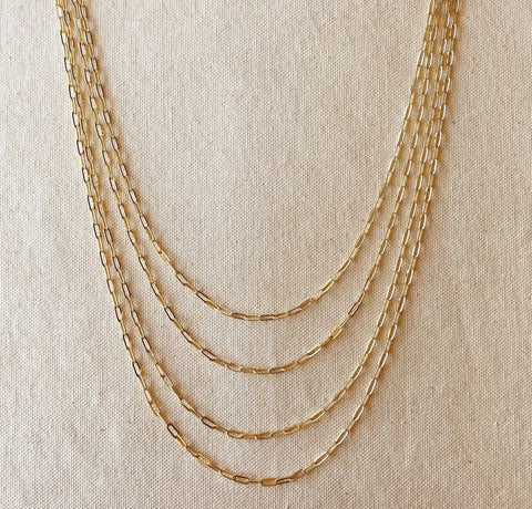 18K Gold Filled Short Link Paperclip Necklace