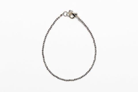 Sterling Silver 2mm Beaded Bracelet