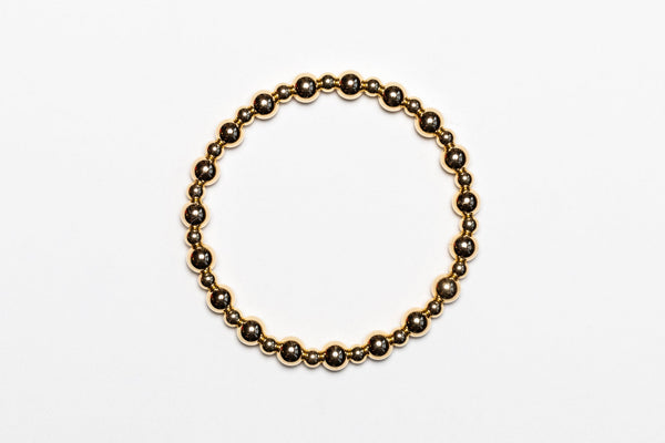 Combination Bracelet - 6mm and 4mm bead size for 14k Gold Filled Stretch Bracelet
