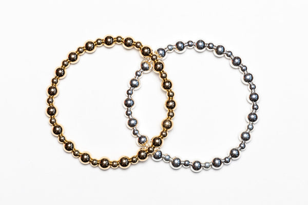 Combination Bracelet - 6mm and 4mm bead size for 14k Gold Filled Stretch Bracelet
