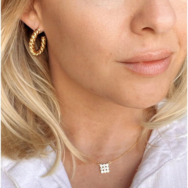 Croissant Twisted C Hoop Earrings