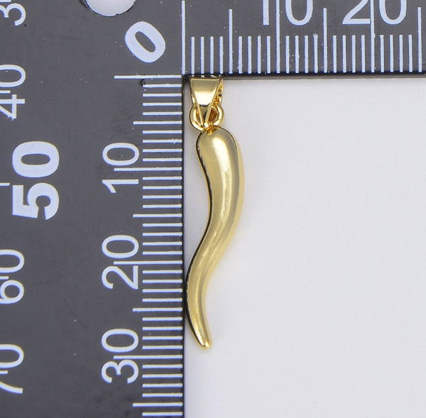 18K Gold Filled Italian Cornicello Horn Charm