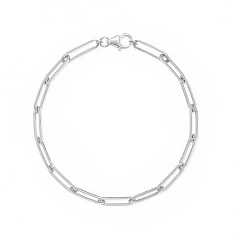 Sterling Silver, 4.5mm Paperclip Bracelet