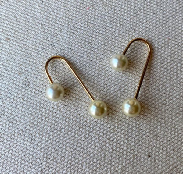 18k Gold Filled Screw Back Pearl Earrings