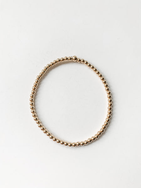 14K Gold Filled 3mm Beaded Bracelet
