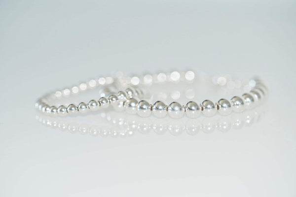 Sterling Silver 6mm Beaded Bracelet