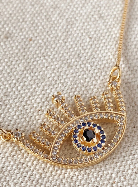 18k Gold Filled Evil Eye Necklace