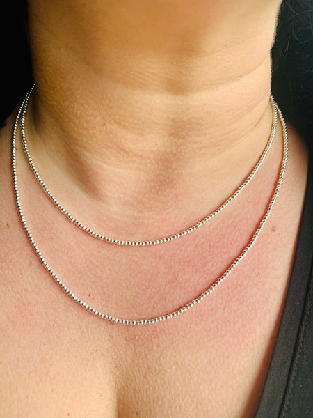 Necklace - 2mm, 3mm, 4mm, 5mm, 6mm bead size for Sterling Silver Beaded Necklace