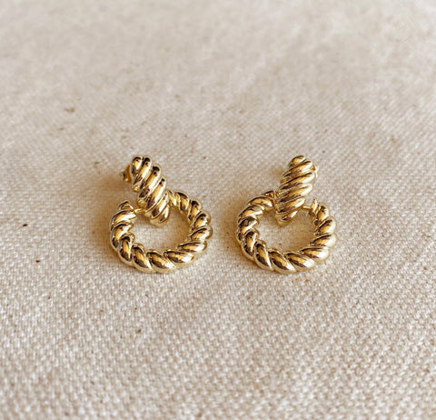 18k Gold Filled Croissant Drop Earrings