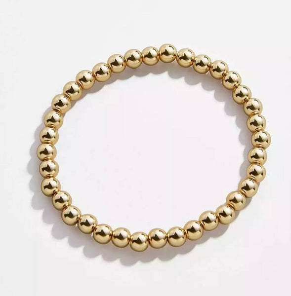 14K Gold Filled 6mm Beaded Bracelet