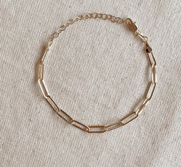 18k Gold Filled Classic Paperclip Bracelet