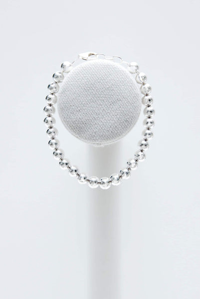 Sterling Silver 6mm Beaded Bracelet