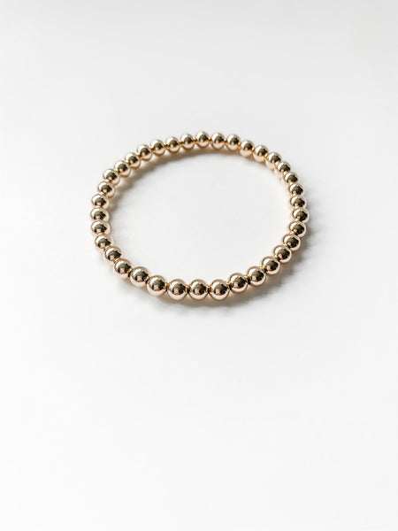 14K Gold Filled 6mm Beaded Bracelet