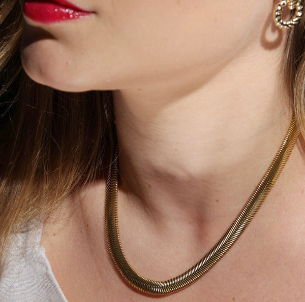 18k Gold Filled Thick Snake Chain Necklace