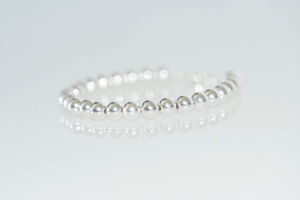 Sterling Silver 6mm Beaded Bracelet