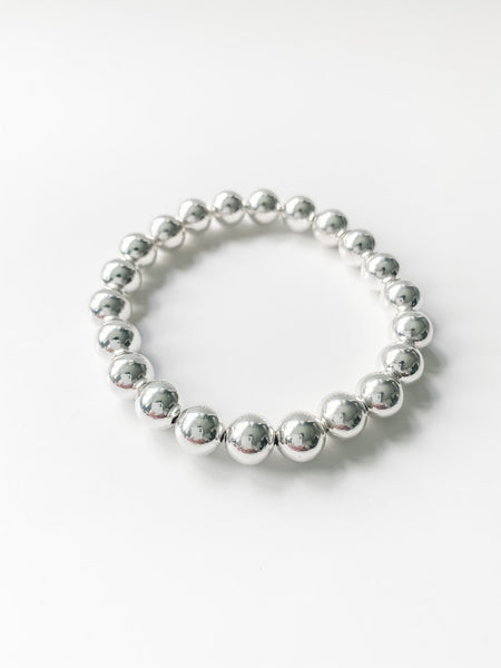 Sterling Silver 8mm Beaded Bracelet