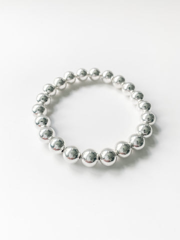 Sterling Silver 8mm Beaded Bracelet