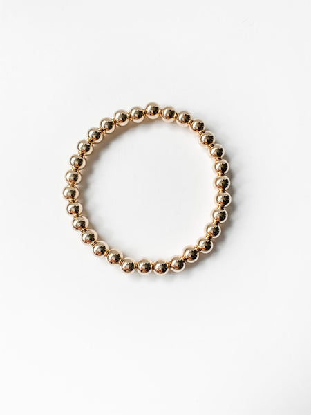 14K Gold Filled 6mm Beaded Bracelet