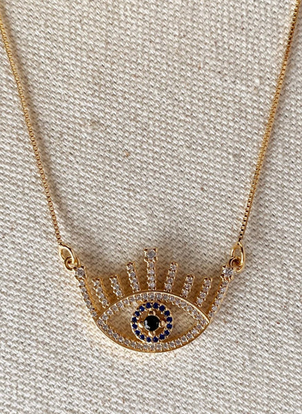 18k Gold Filled Evil Eye Necklace