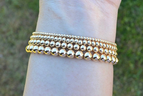 14K Gold Filled 5mm Beaded Bracelet