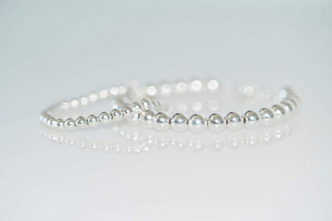 Sterling Silver 3mm Beaded Bracelet