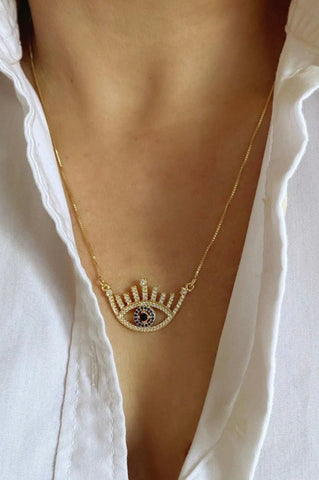 18k Gold Filled Evil Eye Necklace