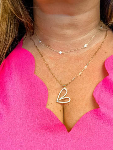 14K Gold Filled Flat paperclip necklace